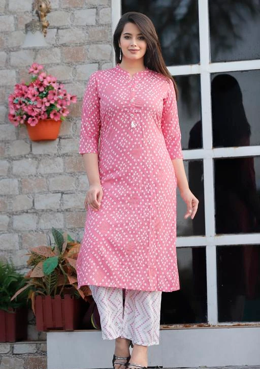 Checkout this latest Kurta Sets
Product Name: *Women Rayon A-line Printed Long Kurti With Palazzos*
Kurta Fabric: Rayon
Bottomwear Fabric: Rayon
Fabric: No Dupatta
Sleeve Length: Three-Quarter Sleeves
Set Type: Kurta With Bottomwear
Bottom Type: Palazzos
Pattern: Printed
Net Quantity (N): Single
Sizes:
M (Bust Size: 38 in, Shoulder Size: 14 in, Kurta Length Size: 44 in, Bottom Length Size: 38 in) 
L (Bust Size: 40 in, Shoulder Size: 14.5 in, Kurta Length Size: 44 in, Bottom Length Size: 38 in) 
XL (Bust Size: 42 in, Shoulder Size: 15 in, Kurta Length Size: 44 in, Bottom Length Size: 38 in) 
XXL (Bust Size: 42 in, Shoulder Size: 15.5 in, Kurta Length Size: 44 in, Bottom Length Size: 38 in) 
Country of Origin: India
Easy Returns Available In Case Of Any Issue


SKU: PINK
Supplier Name: ROMANIYA FAB

Code: 415-11682906-2331

Catalog Name: GREYSHADE Women Rayon A-line Printed Long Kurti With Palazzos
CatalogID_2207248
M03-C04-SC1003