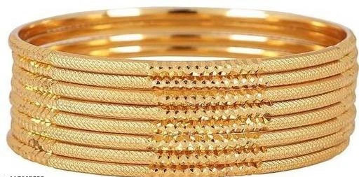 Checkout this latest Bracelet & Bangles
Product Name: *Sonigold kanak Fashion Latest One Gram Gold Plated Set of 8 Traditional Bangles for Women and Girls*
Base Metal: Alloy
Plating: 1Gram Gold
Stone Type: No Stone
Sizing: Non-Adjustable
Type: Bangle Style
Net Quantity (N): 8
Sizes:2.4, 2.6, 2.8
Set of eight gold plated bangles for women One gram gold plated jewellery gives original gold jewellery look Stylish latest design party wear traditional bangles set Special gift for wife girlfriend girls women valentine birthday anniversary gift for someone you love Shining diva is a well known brand across fashion jewellery sector shining diva products are preferred by many designers, stars and celebrities shining diva fashion jewelry believes in making beauty and fashion a part of everybody's life
Country of Origin: India
Easy Returns Available In Case Of Any Issue


SKU: cUglottJ
Supplier Name: FREEDOM MART

Code: 032-117005892-057

Catalog Name: Feminine Beautiful Bracelet & Bangles
CatalogID_34096187
M05-C11-SC1094