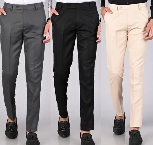 KUNDAN PolyViscose Blended Men Fancy Checks Pattern Trouser Pack of   Color16