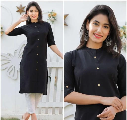 Checkout this latest Kurtis
Product Name: *Women's Black Solid Cotton Cambric Kurti*
Fabric: Cotton Cambric
Sleeve Length: Three-Quarter Sleeves
Pattern: Solid
Combo of: Single
Sizes:
XXL
Country of Origin: India
Easy Returns Available In Case Of Any Issue


SKU: black
Supplier Name: SUNSHINE INTERNATIONAL

Code: 442-11730517-255

Catalog Name: Women Cotton Cambric Straight Solid Mustard Kurti
CatalogID_2219414
M03-C03-SC1001