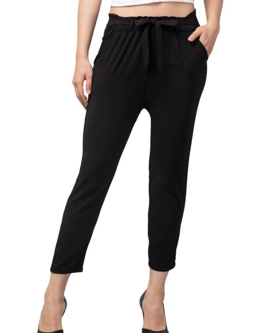 Checkout this latest Trousers & Pants
Product Name: *KANEEZ FASHION CK Belt pants for women,  belt pants for girls, black belt pants for women, trending pants for women, fashionable pant palazzo with ribbon belt for women and girls | black*
Fabric: Cotton Lycra
Pattern: Solid
Net Quantity (N): 1
Sizes: 
26 (Waist Size: 26 in, Length Size: 37 in) 
28 (Waist Size: 28 in, Length Size: 37 in) 
30 (Waist Size: 30 in, Length Size: 37 in) 
32 (Waist Size: 32 in, Length Size: 37 in) 
34 (Waist Size: 34 in, Length Size: 37 in) 
36 (Waist Size: 36 in, Length Size: 37 in) 
KANEEZ FASHION's Trousers that never go out of style. Fabric of this trouser pant is comfortable. The fabric is very soft to touch and fits perfectly. It is perfect for day night outing and for any occasion. Designed with a fabric belt that ties in front and an elasticated waistband for perfect fit, these trousers are sure to make it to your favorites in the wardrobe. pair them with a crop top or blouse and sandals for a classy and chic look. Care Instructions: Machine Wash Fit Type: Slim High rise tapered fit in ankle length Made in lightweight stretchable cotton for year round comfort Elasticated paper bag waist Slant pockets on side Perfectly pairs with any style top or t-shirt These dress-up trousers suit best for your everyday casualwear.
Country of Origin: India
Easy Returns Available In Case Of Any Issue


SKU: KANEEZ FASHION CK Belt pant | Black
Supplier Name: KANEEZ FASHION

Code: 192-117819987-9991

Catalog Name: Pretty Modern Women Women Trousers 
CatalogID_34364262
M04-C08-SC1034