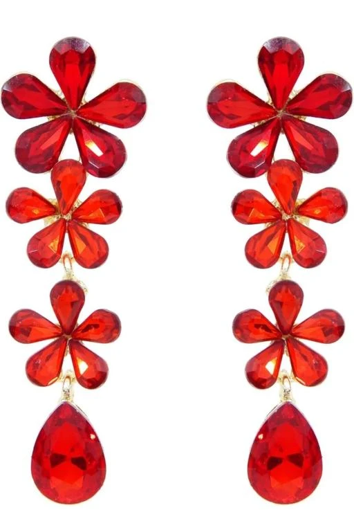 Chic Acrylic Crystal Round Geometric Big Drop Earrings  Neshe Fashion  Jewelry