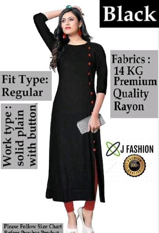 14kg rayon Party Wear Black Kurti Full Sleeves, Wash Care