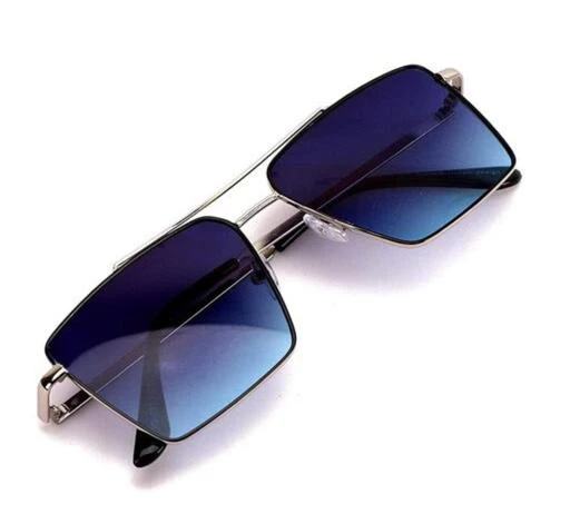  Retro Rectangular Aviator Sunglasses Premium Glass Lens Flat  Metal