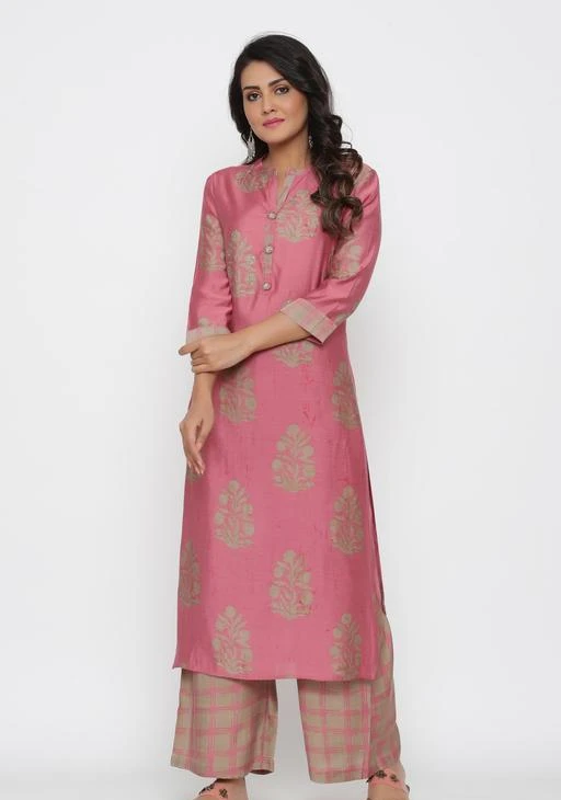 Checkout this latest Kurta Sets
Product Name: *Women Silk A-line Printed Long Kurti With Palazzos*
Kurta Fabric: Silk
Bottomwear Fabric: Silk
Fabric: No Dupatta
Sleeve Length: Three-Quarter Sleeves
Set Type: Kurta With Bottomwear
Bottom Type: Palazzos
Pattern: Printed
Multipack: Single
Sizes:
M (Bust Size: 38 in, Kurta Length Size: 46 in, Bottom Length Size: 38 in) 
L (Bust Size: 40 in, Kurta Length Size: 46 in, Bottom Length Size: 38 in) 
XL (Bust Size: 42 in, Kurta Length Size: 46 in, Bottom Length Size: 38 in) 
Country of Origin: India
Easy Returns Available In Case Of Any Issue


Catalog Rating: ★3.2 (5)

Catalog Name: Women Silk A-line Printed Long Kurti With Palazzos
CatalogID_2265723
C74-SC1853
Code: 608-11918258-9983