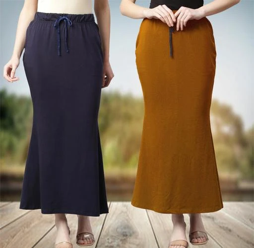  Women Lycra Cotton Saree Shapewear Petticoat Stretchable Thigh  Hip