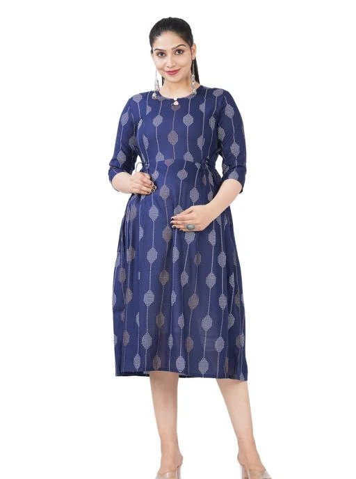 Checkout this latest Kurtis
Product Name: *SupBir Rayon Printed Baby Feeding Zip / Maternity / Nursing Kurta for Women*
Fabric: Rayon
Sleeve Length: Three-Quarter Sleeves
Pattern: Printed
Combo of: Single
Sizes:
M (Bust Size: 38 in, Size Length: 48 in) 
L (Bust Size: 40 in, Size Length: 48 in) 
XL (Bust Size: 42 in, Size Length: 48 in) 
XXL (Bust Size: 44 in, Size Length: 48 in) 
Care Instructions: Machine Wash Fit Type: Regular maternity kurtis are specially designed to be basic, fashionable but comfortable for all stages of pregnancy or daily wear after delivery. Feeding kurtis are made from soft and pregnancy friendly comfortable rayon fabric for all pregnant mothers. Round neck and 3/4th sleeve nursing kurtas are designed with style and versatility in mind. These has smart discreet feeding access with 16-inch vertical concealed zipper. These knee length maternity kurtas and kurtis are easy to pump & breastfeed. With flaps below the zips, it avoids irritation caused by zips brushing against your body. These ethnic pregnancy kurtis are perfect for any occasions such as casual work, vacation, friends, party or family gathering etc.
Country of Origin: India
Easy Returns Available In Case Of Any Issue


SKU: 51BLUE-MET
Supplier Name: RUNWAY ENTERPRISES

Code: 454-119509419-999

Catalog Name: Adrika Fabulous Kurtis
CatalogID_34920312
M03-C03-SC1001
