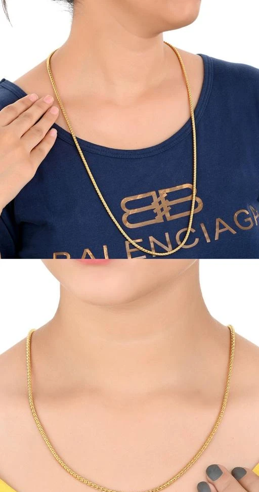 Checkout this latest Necklaces & Chains
Product Name: *AanyaCentric 22 & 28 inches Long Combo of 2 Trendy Fancy Stylish Attractive Elite Shimmering Necklaces & Chains  *
Base Metal: Brass
Plating: Gold Plated
Type: Chain
Net Quantity (N): 2
Sizes:Free Size
