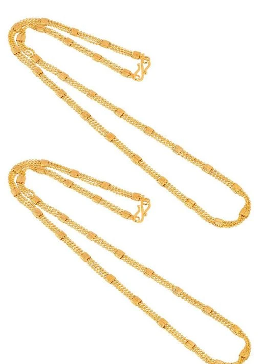 Checkout this latest Necklaces & Chains
Product Name: *AanyaCentric 22 & 28 inches Long Combo of 2 Trendy Fancy Stylish Attractive Elite Chunky Women Necklaces & Chains  *
Base Metal: Brass
Plating: Gold Plated
Sizing: Short
Type: Chain
Sizes:Free Size
