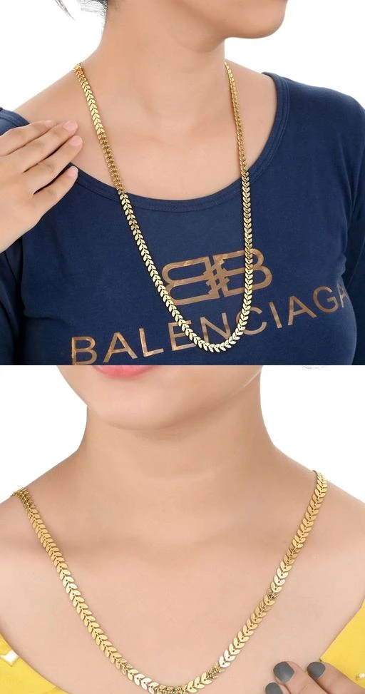 Checkout this latest Necklaces & Chains
Product Name: *AanyaCentric 22 & 28 inches Long Combo of 2 Trendy Fancy Stylish Attractive Shimmering Charming Necklaces & Chains  *
Base Metal: Brass
Plating: Gold Plated
Sizing: Short
Type: Chain
Net Quantity (N): 2
Sizes:Free Size
