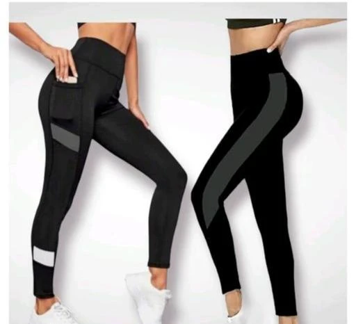 Trendy Girls Women Gym Sports Wear Jeggings Ankle Length Leggings  Workout  Trousers  Stretchable Striped Jeggings  Yoga