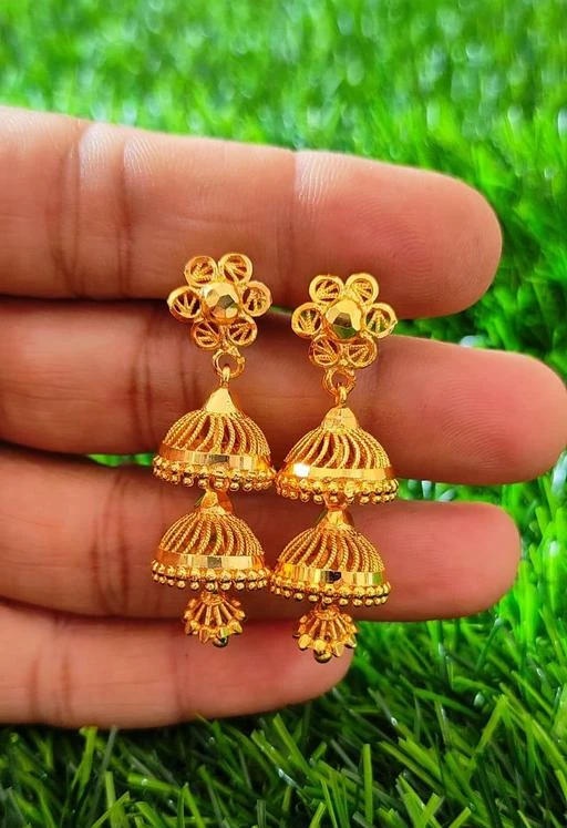 Buy online Gold Brass Jhumka Earring from fashion jewellery for Women by  Saraf Rs Jewellery for 879 at 69 off  2023 Limeroadcom
