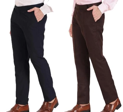 Seasons Regular Fit Formal Trousers  Combo of 2 For Men MensBoyGroomsOnlineSeasonswaycomIndia   Cheap Rates ApparelFree ShippingCash on Delivery