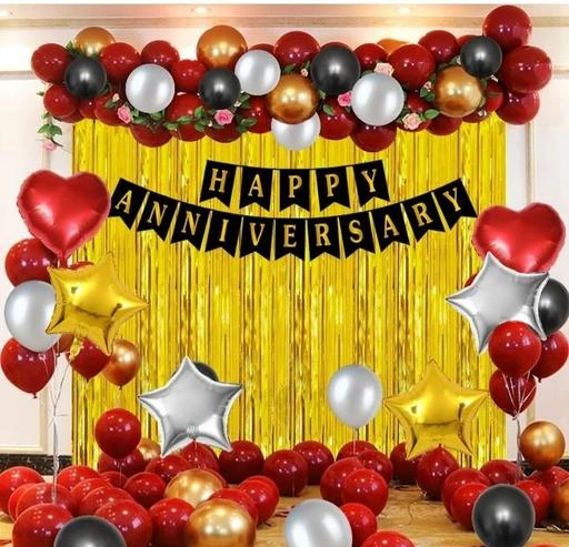 25th Happy Anniversary Balloon Decoration - YouTube