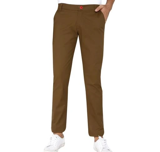 Coffee Brown Stretchable Mens Cotton Trousers FF80003  Uathayam