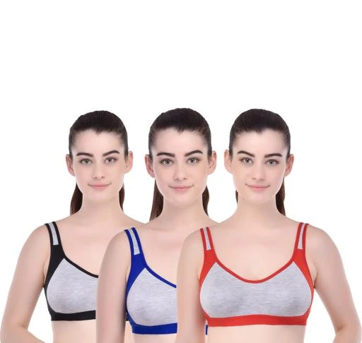 Checkout this latest Bra
Product Name: *Women Non Padded Sports Bra*
Fabric: Cotton Blend
Print or Pattern Type: Colourblock
Padding: Non Padded
Type: Sports Bra
Wiring: Non Wired
Seam Style: Seamless
Net Quantity (N): 3
Sizes:
28B (Underbust Size: 28 in, Overbust Size: 28 in) 
30B (Underbust Size: 30 in, Overbust Size: 30 in) 
32B (Underbust Size: 32 in, Overbust Size: 32 in) 
34B (Underbust Size: 34 in, Overbust Size: 34 in) 
36B (Underbust Size: 36 in, Overbust Size: 36 in) 
38B (Underbust Size: 38 in, Overbust Size: 38 in) 
40B (Underbust Size: 40 in, Overbust Size: 40 in) 
Country of Origin: India
Easy Returns Available In Case Of Any Issue


SKU: SpoRT_1CBRA__C3 
Supplier Name: Lingerie Hub

Code: 042-12620763-186

Catalog Name: Women Non Padded Sports Bra
CatalogID_2440873
M04-C09-SC1041