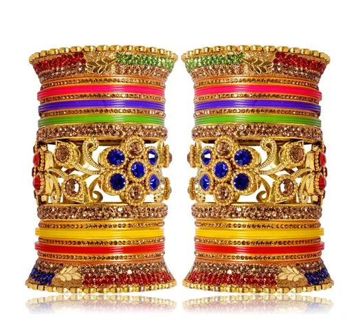 Checkout this latest Bracelet & Bangles
Product Name: *Move On Creation® Chuda Set for Bridal – Rajasthani Chuda, Punjabi Chuda Bridal Bangles Set For Wedding *
Base Metal: Brass
Plating: Gold Plated
Stone Type: Cubic Zirconia/American Diamond
Sizing: Non-Adjustable
Type: Bangle Set
Net Quantity (N): More Than 10
Sizes:2.4, 2.6, 2.8
MOVE ON CREATION began its journey with a vision to provide quality and trendy fashion jewellery products to consumers. We exist to craft high quality and appealing ethnic jewellery. These stylish bangles for women will complement any Indian attire. Women love jewellery, as it not only enhances their beauty but also gives them social confidence. You will feel comfortable while wearing them as they are lightweight and skin-friendly. You can pair these bangles with ethnic, traditional, indo-western attire including saree, Kurti, lehenga and jeans to create your own style. MOVE ON CREATION fashion and traditional jewellery gives true value for your money. Buy our trendy, artificial and stylish jewellery for a beautiful queen or princess from us. MOVE ON CREATION bangles set is a classic piece that never goes out of style. Our jewelry is designed with fine craftsmanship and dedication to meet high expectations. Choose divine jewelry to express your love with us. A perfect gift for your soul mate. The perfect touch of sparkle. A perfect gift on occasions like Weddings, anniversaries, Valentine’s Day, Birthdays, etc.
Country of Origin: India
Easy Returns Available In Case Of Any Issue


SKU: SW6M5pBQ
Supplier Name: MOVE ON CREATION

Code: 543-126221714-995

Catalog Name: Feminine Colorful Bracelet & Bangles
CatalogID_37016283
M05-C11-SC1094