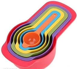 12PCS Measuring Cups, Little Cook Colorful Measuring Cups and Spoons Set,  Stackable Measuring Spoons, Nesting Plastic Measuring Cup, kitchen  Measuring