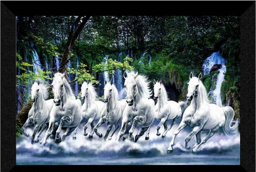  - Vastu Seven Running Horses Painting For Home Decorative Gift  Items