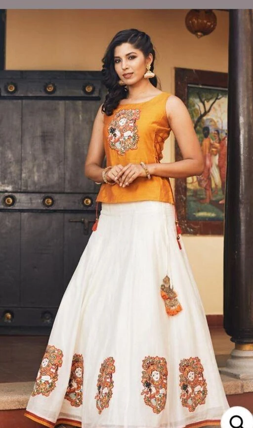 Ethnic skirt outlet and top set