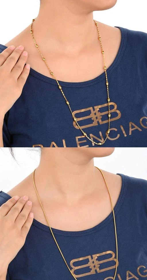 Checkout this latest Necklaces & Chains
Product Name: *AanyaCentric 28 inches Long Combo of 2 Elite Graceful Women Necklaces & Chains *
Base Metal: Brass
Plating: Gold Plated
Stone Type: No Stone
Sizing: Short
Type: Necklace
Net Quantity (N): 2
Sizes:Free Size
