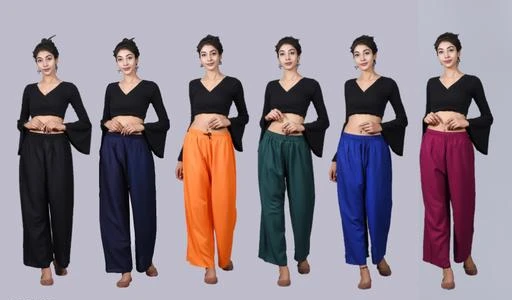Checkout this latest Palazzos
Product Name: *Ravishing Glamarous Women's Palazzos*
Fabric: Rayon
Pattern: Solid
Multipack: 5
Sizes: 
28, 30, 32, 34, 36, 38, 40, 42, 44, 46, 48, 50, 52, Free Size
Country of Origin: India
Easy Returns Available In Case Of Any Issue


Catalog Rating: ★3.5 (4)

Catalog Name: Ravishing Glamarous Women's Palazzos
CatalogID_2456474
C79-SC1039
Code: 918-12687198-4362