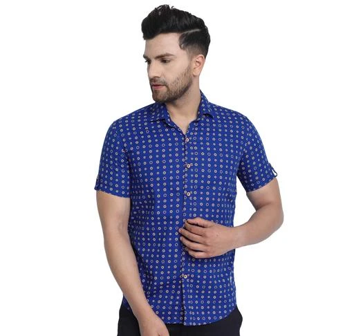 fcity.in - Dezano Men Spread Collar Stylish Printed Casual Shirt Royal ...