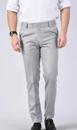  Kurus Polyster Blend Formal Trousers For Man Formal Pants Grey  Pant