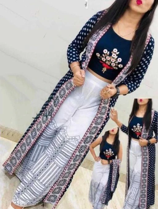 Checkout this latest Kurta Sets
Product Name: *Women Rayon A-line Embroidered Long Kurti With Palazzos*
Kurta Fabric: Rayon
Bottomwear Fabric: Rayon
Fabric: Rayon
Set Type: Kurta With Bottomwear
Bottom Type: Palazzos
Pattern: Embroidered
Net Quantity (N): Single
Sizes:
XS, S, M (Bust Size: 38 in, Bottom Length Size: 40 in) 
L (Bust Size: 40 in, Bottom Length Size: 40 in) 
XL (Bust Size: 42 in, Bottom Length Size: 40 in) 
Country of Origin: India
Easy Returns Available In Case Of Any Issue


SKU: BlueCropTop005
Supplier Name: KEEP CART

Code: 336-12845200-1161

Catalog Name: Women Rayon A-line Printed Long Kurti With Palazzos
CatalogID_2494379
M03-C04-SC1003