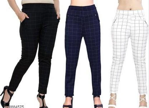 Checkout this latest Trousers & Pants
Product Name: *Designer Unique Women Jeggings*
Fabric: Lycra
Pattern: Printed
Net Quantity (N): 3
Sizes: 
28 (Waist Size: 28 in, Length Size: 36 in, Hip Size: 30 in) 
30 (Waist Size: 30 in, Length Size: 36 in, Hip Size: 30 in) 
32 (Waist Size: 32 in, Length Size: 36 in, Hip Size: 32 in) 
34 (Waist Size: 34 in, Length Size: 36 in, Hip Size: 34 in) 
Free Size (Waist Size: 32 in, Length Size: 36 in, Hip Size: 34 in) 
Country of Origin: India
Easy Returns Available In Case Of Any Issue


SKU: nUho
Supplier Name: sk_enterprises

Code: 144-12884575-6141

Catalog Name: Ravishing Fashionista Women Jeggings
CatalogID_2504083
M04-C08-SC1033