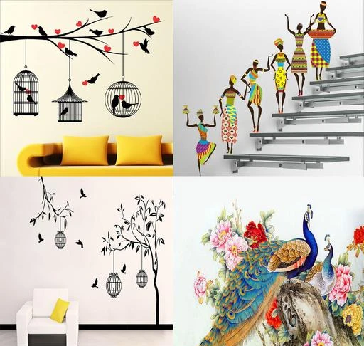 Checkout this latest Wall Stickers & Murals
Product Name: *Walltech Combo of 4 Wall Sticker Love Birds With Hearts-(125 X 85 Cms) | Tribal Lady-(180 X 60 Cms) | Free Bird Case Black-(150 X 115 Cms) | Royal Peacock-(50 X 60 Cms)  - Matrial Vinyl *
Material: PVC Vinyl
Type: Bedroom
Ideal For: All Purpose
Theme: Comics & Cartoons
Product Height: 0.5 
Product Breadth: 0.5 
Multipack: 1
Country of Origin: India
Easy Returns Available In Case Of Any Issue


SKU: Set of 4 - 46
Supplier Name: EJA ART

Code: 552-12902480-246

Catalog Name: Classic Decorative Stickers
CatalogID_2507841
M08-C25-SC1267