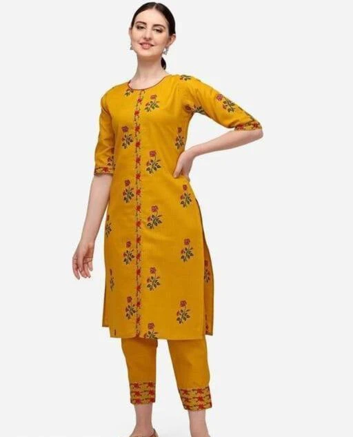 Checkout this latest Kurta Sets
Product Name: *Aagam Pretty Women Kurta Sets*
Kurta Fabric: Cotton
Bottomwear Fabric: Cotton
Fabric: Cotton
Sleeve Length: Three-Quarter Sleeves
Set Type: Kurta With Bottomwear
Bottom Type: Pants
Pattern: Embroidered
Net Quantity (N): Single
Sizes:
S (Bust Size: 38 in, Shoulder Size: 14.5 in, Kurta Waist Size: 34 in, Kurta Hip Size: 40 in, Kurta Length Size: 46 in, Bottom Waist Size: 30 in, Bottom Length Size: 40 in) 
M (Bust Size: 38 in, Shoulder Size: 14.5 in, Kurta Waist Size: 34 in, Kurta Hip Size: 40 in, Kurta Length Size: 46 in, Bottom Waist Size: 30 in, Bottom Length Size: 40 in) 
L (Bust Size: 40 in, Shoulder Size: 15 in, Kurta Waist Size: 36 in, Kurta Hip Size: 42 in, Kurta Length Size: 46 in, Bottom Waist Size: 32 in, Bottom Length Size: 40 in) 
XL (Bust Size: 42 in, Shoulder Size: 15.5 in, Kurta Waist Size: 38 in, Kurta Hip Size: 44 in, Kurta Length Size: 46 in, Bottom Waist Size: 34 in, Bottom Length Size: 40 in) 
XXL (Bust Size: 44 in, Shoulder Size: 16 in, Kurta Waist Size: 40 in, Kurta Hip Size: 46 in, Kurta Length Size: 46 in, Bottom Waist Size: 36 in, Bottom Length Size: 40 in) 
XXXL
Country of Origin: India
Easy Returns Available In Case Of Any Issue


SKU: 885666972
Supplier Name: JUHI collection

Code: 624-129138710-9992

Catalog Name: Aishani Pretty Women Kurta Sets
CatalogID_37965570
M03-C04-SC1003