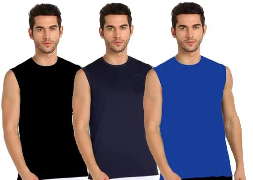  Stylish Comfy Gym Vest Combo Sleeveless Tshirt For Men / Urbane  Gym