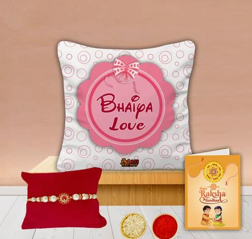 Checkout this latest Cushion
Product Name: *AWANI TRENDS  Rakshabandhan Gift for Brother Printed Cushion with Filler, Rakhi, Roli, Chawal and Greeting Card*
Fabric: Satin
Filling Material: Fiber
Net Quantity (N): 1
Sizes:Free Size
RAKSHABANDHAN GIFTS FOR BROTHER - Celebrate Rakhi in a special way with this beautiful Rakshabandhan gifts for brother combo pack. We understand your unique needs and the importance of this festival, thus we offer a rakhi gift hamper that have all the things that will make your rakhi celebration more joyous & cheerful. So, on this auspicious occasion of Raksha Bandhan, tie the traditional rakhi thread on your brother's wrist, wish him 