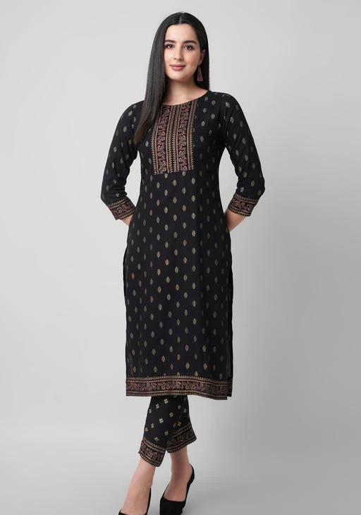 Checkout this latest Kurta Sets
Product Name: *Women's Rayon Straight Printed Kurta And Pant Set For Women & Girls  Kurta Sets *
Kurta Fabric: Rayon
Bottomwear Fabric: Rayon
Fabric: No Dupatta
Sleeve Length: Three-Quarter Sleeves
Set Type: Kurta With Bottomwear
Bottom Type: Pants
Pattern: Solid
Net Quantity (N): Single
Sizes:
M, L, XL, XXL, XXXL
Ethnic Villaa Women's Clothing Regular Wear Kurta And Pant Set This is Designed as per the Current trends to keep you in sync with high fashion and other occasion, it will keep you comfortable all day long. The lovely design forms a substAndial feature of this wear. It looks stunning every time you match it with accessories. This attractive Kurta And Pant Set will surely fetch you compliments for your rich sense of style. Stow away your old stuff when you wear this Kurta And Pant Set. Light in weight Daily Wear, Working Wear Kurta And Pant Set will be soft against your skin. Its Simple and unique design and beautiful colours, prints and patterns. Stitched in regular fit, this Kurta And Pant Set for women will keep you comfortable all day long. Front Design Looks perfect in this Kurtis. It can be perfect for casual and regular wear. All Ethnic Villaa Best clothing is Designed for you. We believe in better clothing products cause helping women's to look pretty, feel comfortable is our ultimate goal.
Country of Origin: India
Easy Returns Available In Case Of Any Issue


SKU: Neha shrma BLK
Supplier Name: ethnic_villa

Code: 854-130076304-9921

Catalog Name: Charvi Attractive Women Kurta Sets
CatalogID_38269189
M03-C04-SC1003