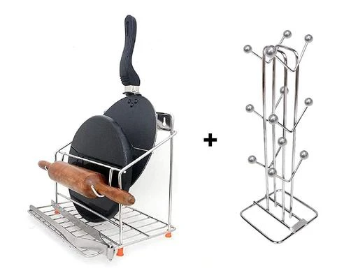 Checkout this latest Racks & Holders_1500
Product Name: *Kariox Chakla Belan and Tawa Stand for Kitchen - 100% Rust-Free Stainless Steel Rolling Pin Board Holder Wall Mount Stand 4 in1 Holder with V Shape Cup Holder*
Material: Stainless Steel
Pack: Pack of 1
Length: 24 cm
Breadth: 10 cm
Height: 8 cm
Sizes: 
Free Size (Length Size: 1.5 ft Width Size: 1 ft Height Size: 1 ft) 
Country of Origin: India
Easy Returns Available In Case Of Any Issue


SKU: Chakla belan Stand with V Shape Goli Wala Cup Holder
Supplier Name: Ajay Enterprises

Code: 924-13010282-4641

Catalog Name: Stylo Racks & Holders
CatalogID_2533702
M08-C23-SC1640