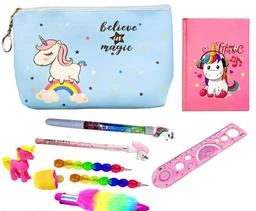 ARB UNICORN BIG PENCIL POUCHES WITH MULTIPOCKETED. ZIPPER CLOSER HARD POUCH  STORAGE BOX. STATIOENRY HOLDER BIG