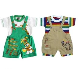 Forever Young Printed Dungaree For Baby Baby Pack Of 2 / Mask
