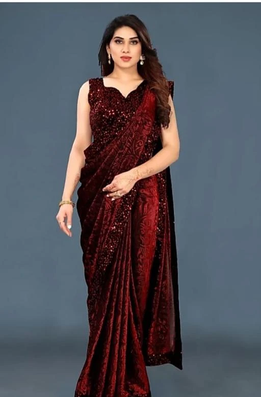 Buy Maroon Sarees for Women by GRIVA DESIGNER Online