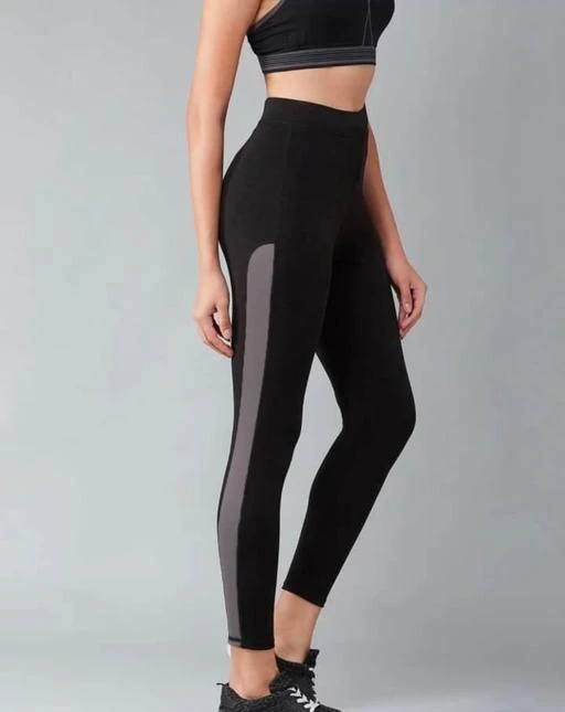 Polyester High Rise Tight Fit Womens Athleisure Tights