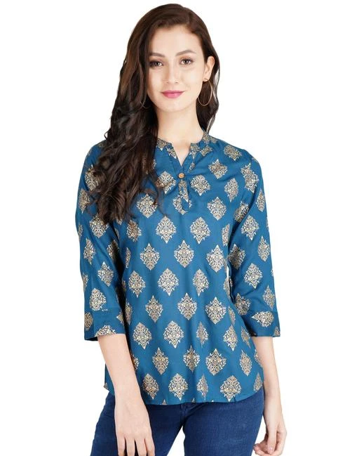 Checkout this latest Tops & Tunics
Product Name: *womens rayon printed top, trendy top, partywear top, dailywear top*
Fabric: Rayon
Sleeve Length: Three-Quarter Sleeves
Pattern: Printed
Net Quantity (N): 1
Sizes:
S (Bust Size: 36 in, Length Size: 28 in) 
M (Bust Size: 38 in, Length Size: 28 in) 
L (Bust Size: 40 in, Length Size: 28 in) 
XL (Bust Size: 42 in, Length Size: 28 in) 
XXL (Bust Size: 44 in, Length Size: 28 in) 
womens rayon printed top, trendy top, partywear top, dailywear top
Country of Origin: India
Easy Returns Available In Case Of Any Issue


SKU: advika-030-blue
Supplier Name: LUCKY ENTERPRISES-jpr

Code: 213-132149667-999

Catalog Name: Trendy Partywear Women Tops & Tunics
CatalogID_38948879
M04-C07-SC1020