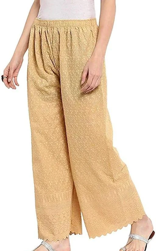  Rudrah Women Embroidered Bottom Pants Chicken Palazzo