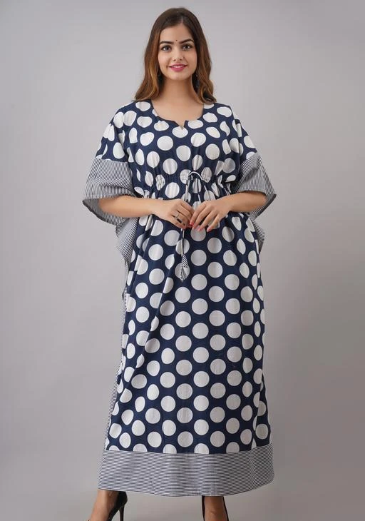 Buy Kaftans Jivika Navy Sanganeri Printed Premium Cotton Free Size Kaftan For Rs787 Cod And Easy Return Available