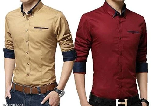 Checkout this latest Shirts
Product Name: *Stylish Elegant Men Shirts*
Fabric: Cotton
Sleeve Length: Long Sleeves
Pattern: Solid
Multipack: 2
Sizes:
M (Chest Size: 38 in, Length Size: 28 in) 
L (Chest Size: 40 in, Length Size: 28.5 in) 
XL (Chest Size: 42 in, Length Size: 29.5 in) 
Country of Origin: India
Easy Returns Available In Case Of Any Issue


Catalog Rating: ★4 (154)

Catalog Name: Stylish Elegant Men Shirts
CatalogID_2601691
C70-SC1206
Code: 727-13288095-4002