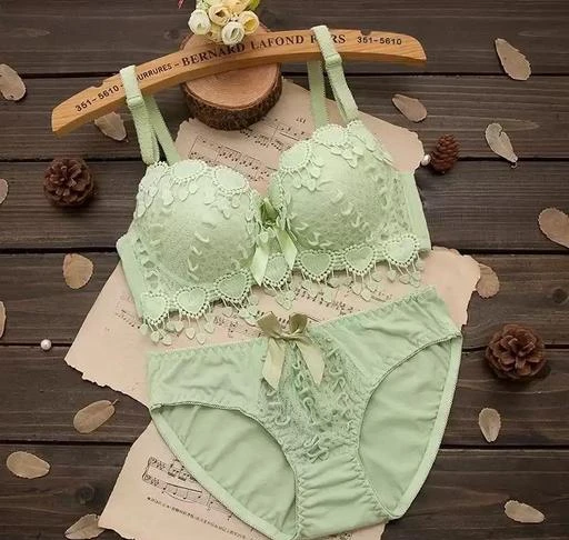 GORGEOUS Green cotton push-up bra