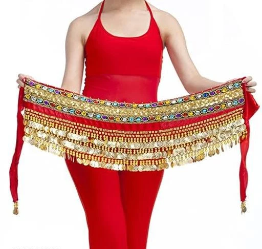 Classic belly dance coin belt hip scarf, make nice jingling sounds when you  shake it, Sides