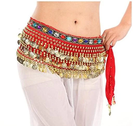 Classic belly dance coin belt hip scarf, make nice jingling sounds when you  shake it, Sides