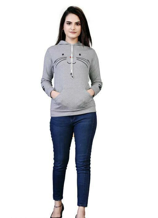 Checkout this latest Sweatshirts
Product Name: *Unique_Enterprise Women's Cat Print Polycotton Full Sleeve Stylish Hoodie Sweatshirt*
Fabric: Polycotton
Sleeve Length: Long Sleeves
Pattern: Printed
Net Quantity (N): 1
Sizes:
S (Bust Size: 10 in, Length Size: 10 in) 
M (Bust Size: 10 in, Length Size: 10 in) 
L (Bust Size: 10 in, Length Size: 10 in) 
XL (Bust Size: 10 in, Length Size: 10 in) 
presents new designs and a huge collection of hoodies. This Multicolor Hoodie is a new design and stylish cat print, perfect for women's fashion. Our stylish cat print hoodie follows all kinds of Indian fashion trends, with an affordable price range. This is suitable for all kinds of events, like Parties, Hang out, Meetings and etc. Fabitto Foma Hoodie. We Manufacture the perfect for inducing as well as absorbing sweat during workouts or training. No longer just sports apparel, a sweatshirt is both functional yet stylish and this one comes with a smiley print on the front for that extra happiness. Material : The hoodies are made from comfortable Poly Cotton material. Styling Tips : The sweatshirt comes with full sleeves and an adjustable hood. Pair it with joggers or jeans and sneakers to rock a casual look TAGS: Long sleeve sweatshirt, cute cat face print thick pullover hooded autumn, women hoodie, cute cat face print thick hoodie, women oversized drawstring hoodie, women casual long sleeve hoodie, women sport plus size hoodie women under 300, cotton hoodie, women loose soft hoodie, women xl warm hoodies, pullover hoodies, women fleece crewneck pullover women cheap fleece pullover women athletic hoodie women clearance graphic hoodie women jean jacket hoodie women plus size hoodie women solid sweatshirts women
Country of Origin: India
Easy Returns Available In Case Of Any Issue


SKU: SP_GREY2_T-SHIRT
Supplier Name: Unique_Enterprise

Code: 033-133907202-993

Catalog Name: Classic Latest Women Sweatshirts
CatalogID_39542509
M04-C07-SC1028