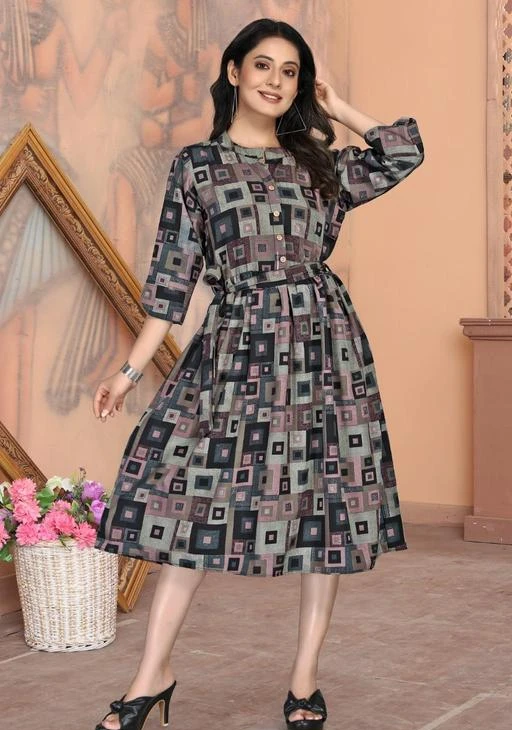 Checkout this latest Dresses
Product Name: *Latest Urbane Fabulous Women Dresses*
Fabric: Crepe
Sleeve Length: Three-Quarter Sleeves
Pattern: Printed
Net Quantity (N): 1
Sizes:
S (Bust Size: 36 in, Length Size: 44 in) 
M (Bust Size: 38 in, Length Size: 44 in) 
L (Bust Size: 40 in, Length Size: 44 in) 
XL (Bust Size: 42 in, Length Size: 44 in) 
XXL (Bust Size: 44 in, Length Size: 44 in) 
Urbane Fabulous Women Dresses
Country of Origin: India
Easy Returns Available In Case Of Any Issue


SKU: LC-02BL
Supplier Name: LEAVIO

Code: 683-134100967-997

Catalog Name: Comfy Glamorous Women Dresses
CatalogID_39598182
M04-C07-SC1025