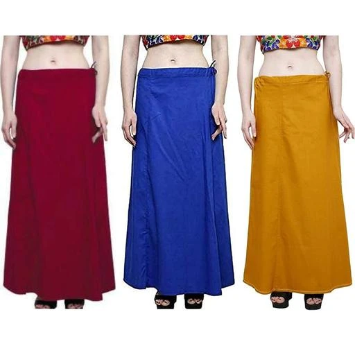 AMERICANVIBER Women's Satin Sari Petticoat Stitched Adjustable Waist Saree  Underskirt Lining Skirts (One Size, Cream) at Amazon Women's Clothing store